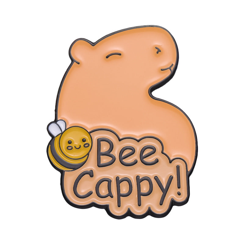 Fun Cute Capybara Animal Metal Pin Badges