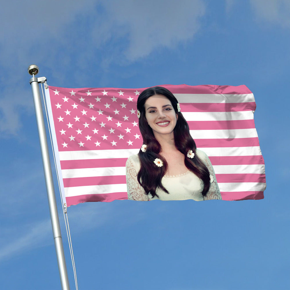 Lana Del Rey Tapestry Pink USA Flag