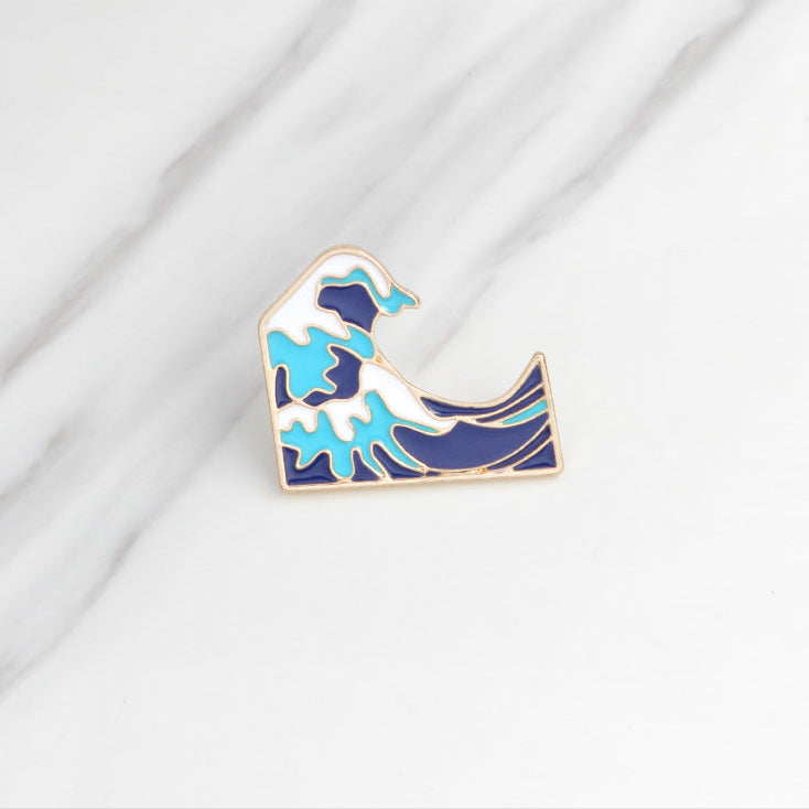 Ocean Wave Travel Series Metal Pins Badges