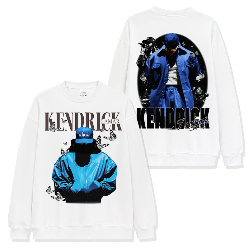 Kendrick Lamar Blue-themed Print Sweatshirt