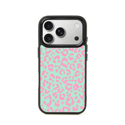 Pink-Green Leopard Print iPhone Case