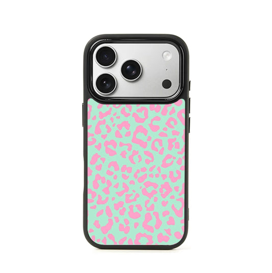 Pink-Green Leopard Print iPhone Case