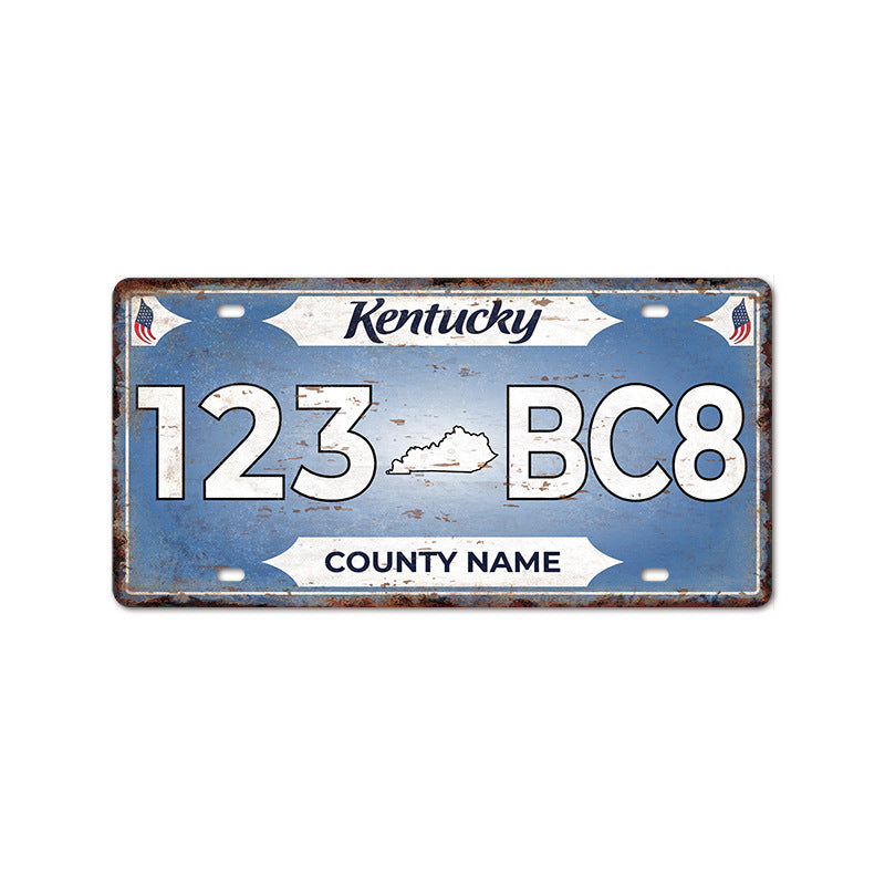 New 1530 license plate license plate retro tin painting American background wall frameless decorative hanging painting