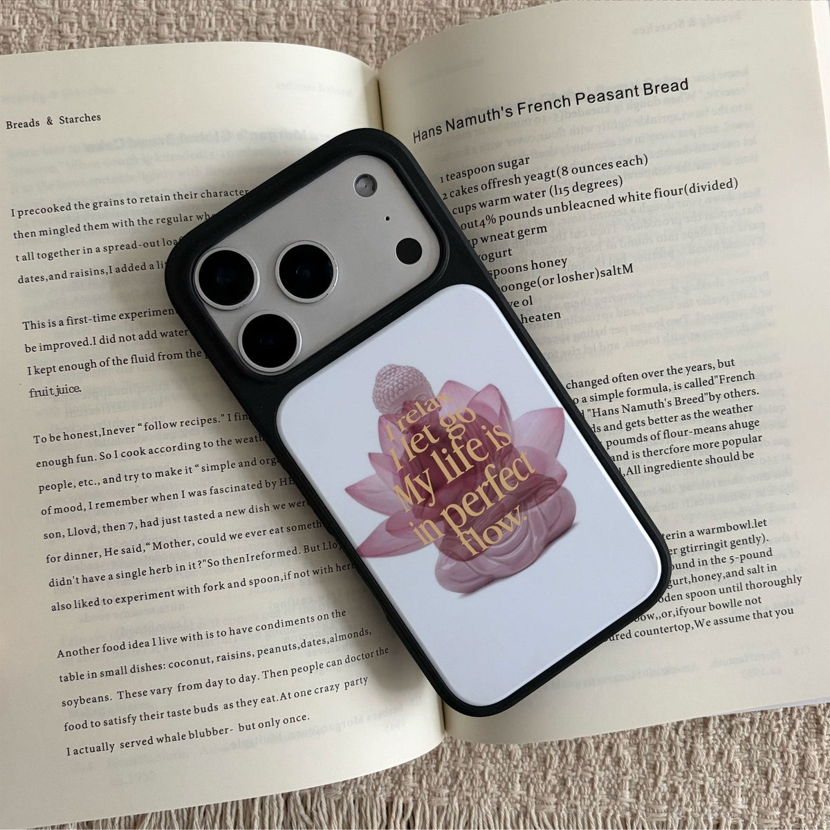 I Relax I Let Go My Life Is In Perfect Flow Lotus Buddha iPhone Case
