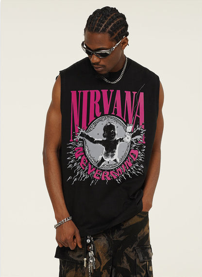 Nirvana Nevermind Pink Graphic Design Tank Top