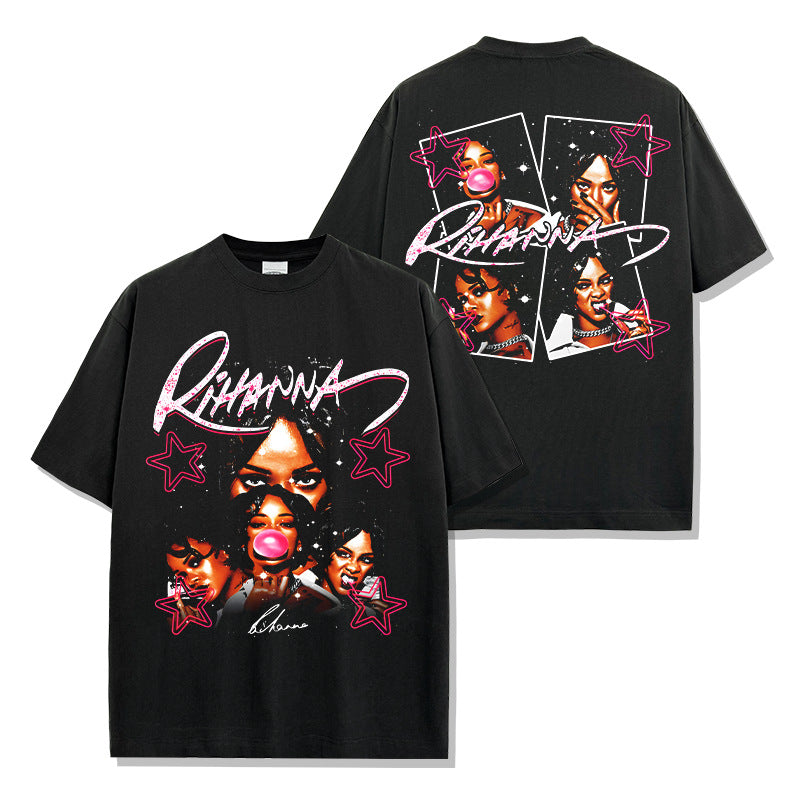 Rihanna Signature Pink Star T-Shirt