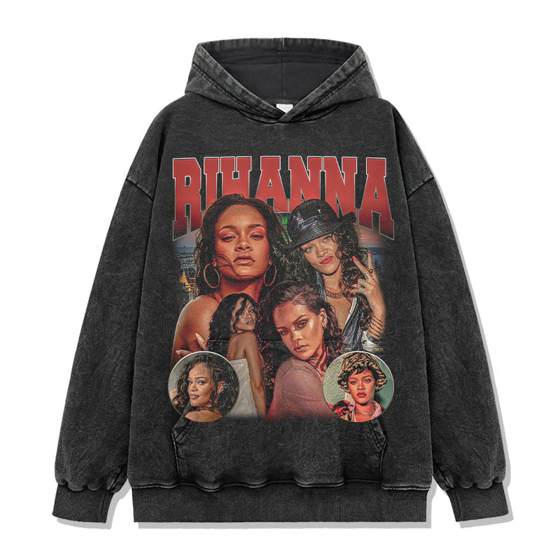 Rihanna Montage Print Hoodie