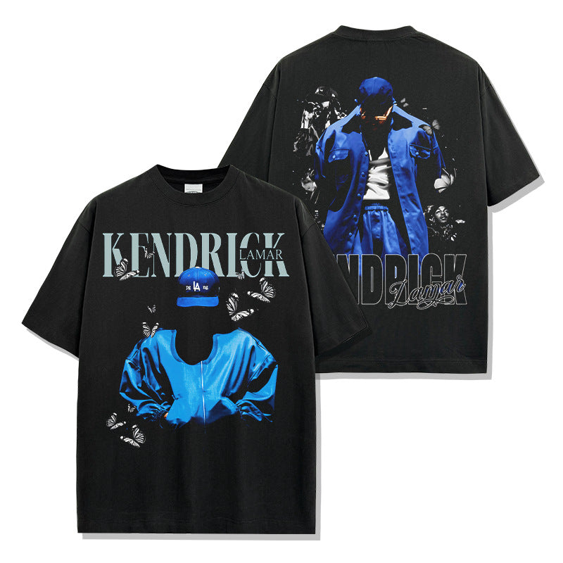 Kendrick Lamar Blue-themed Print T-Shirt