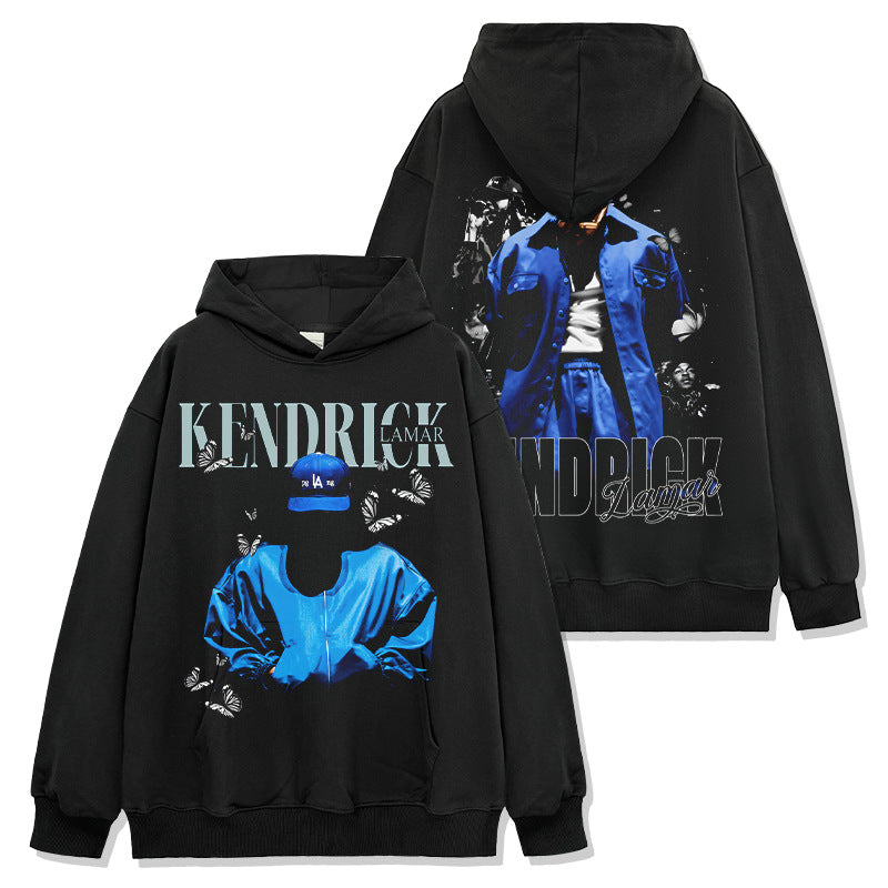 Kendrick Lamar Blue-themed Print Hoodie