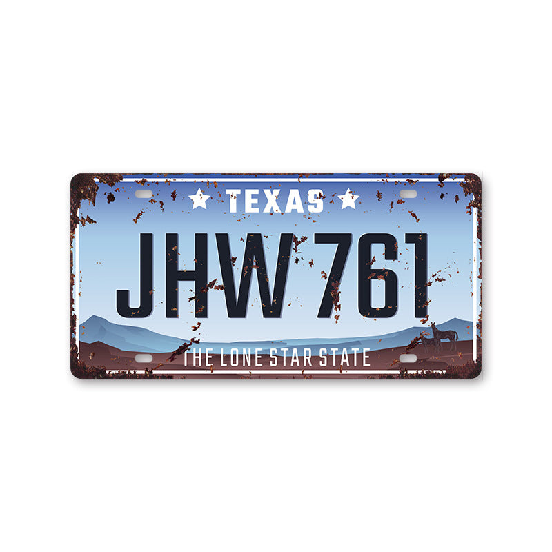 New 1530 license plate license plate retro tin painting American background wall frameless decorative hanging painting