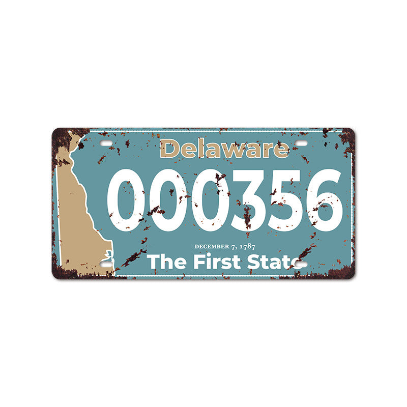 New 1530 license plate license plate retro tin painting American background wall frameless decorative hanging painting