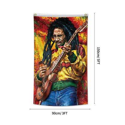 Bob Marley ONE LOVE Tapestry Flag Reggae Music