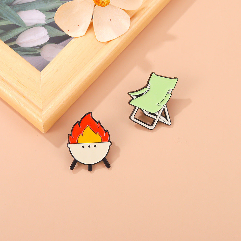 Camping Basics Accessories Metal Pin Badges