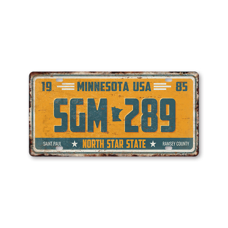 New 1530 license plate license plate retro tin painting American background wall frameless decorative hanging painting