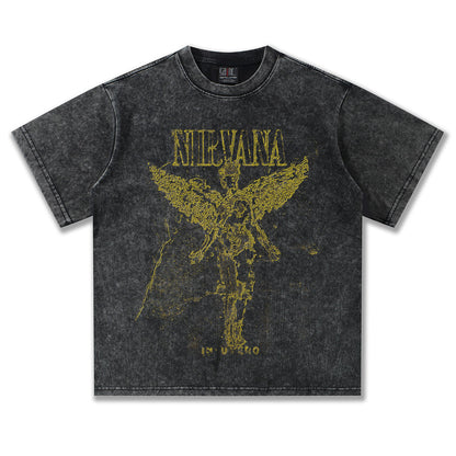 Nirvana In Utro Angel Grainy Design T-Shirt