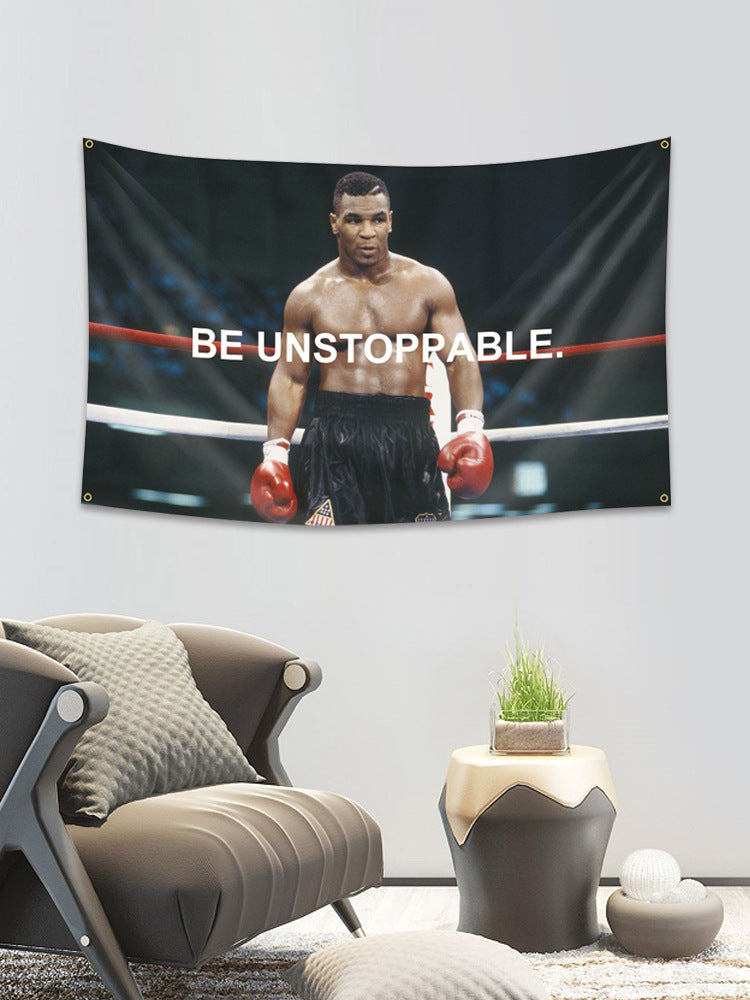 Be Unstoppable Mike Tyson Motivational Tapestry