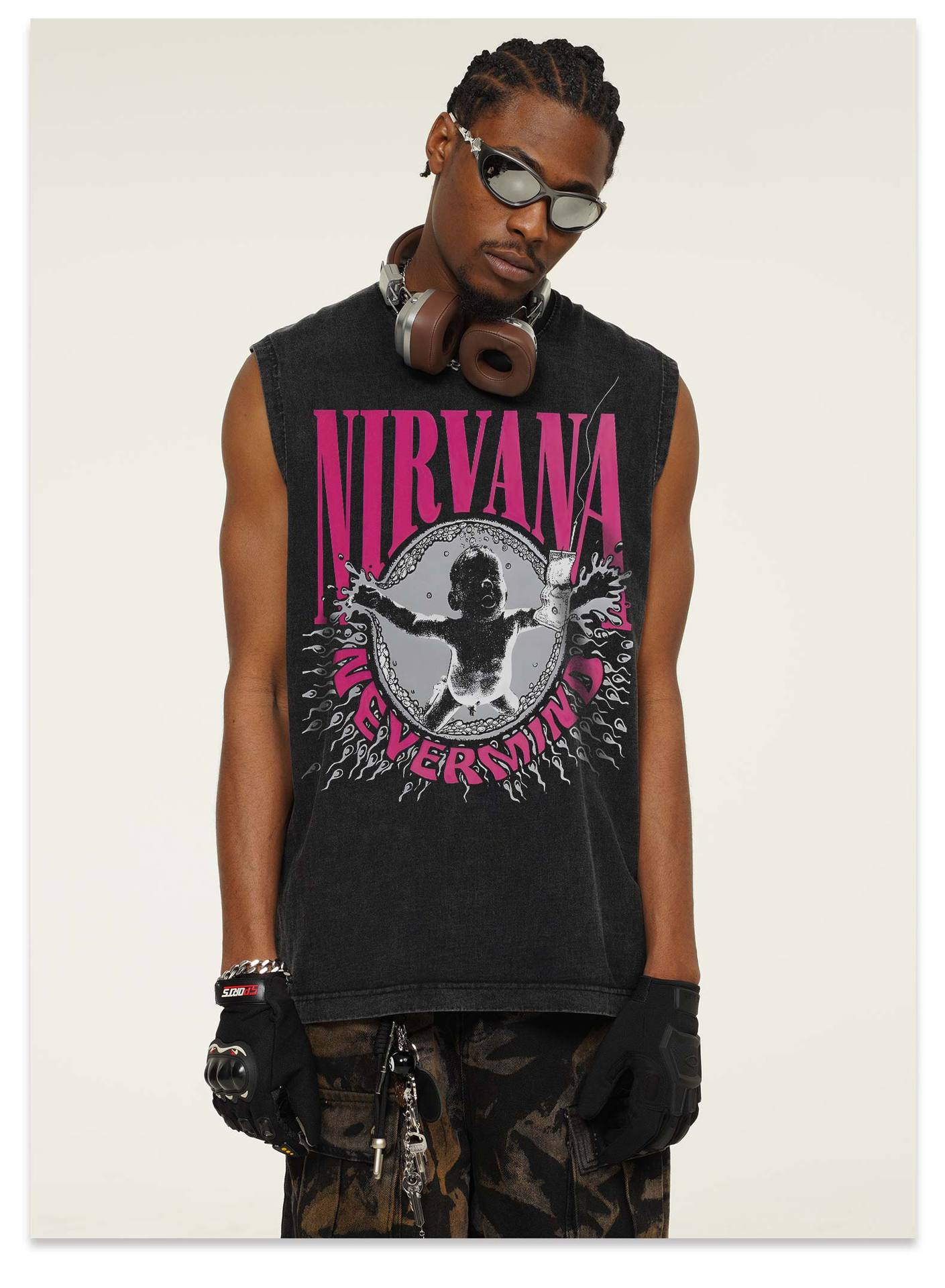 Nirvana Nevermind Pink Graphic Design Tank Top