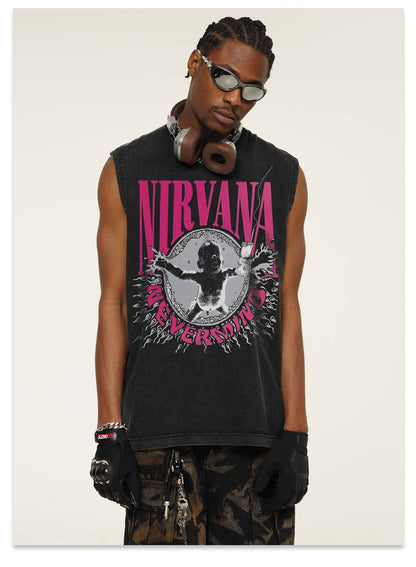 Nirvana Nevermind Pink Graphic Design Tank Top
