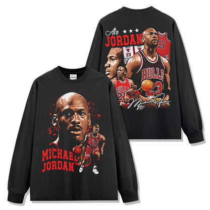 Michael Jordan Bulls 23 Red Montage Sweatshirt