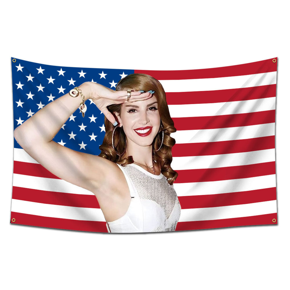 Lana Del Rey USA Flag Tapestry 90x150 cm (3x5 ft)