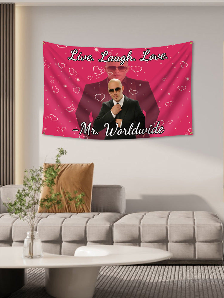 Live Laugh Love Mr Worldwide Pitbull Tapestry