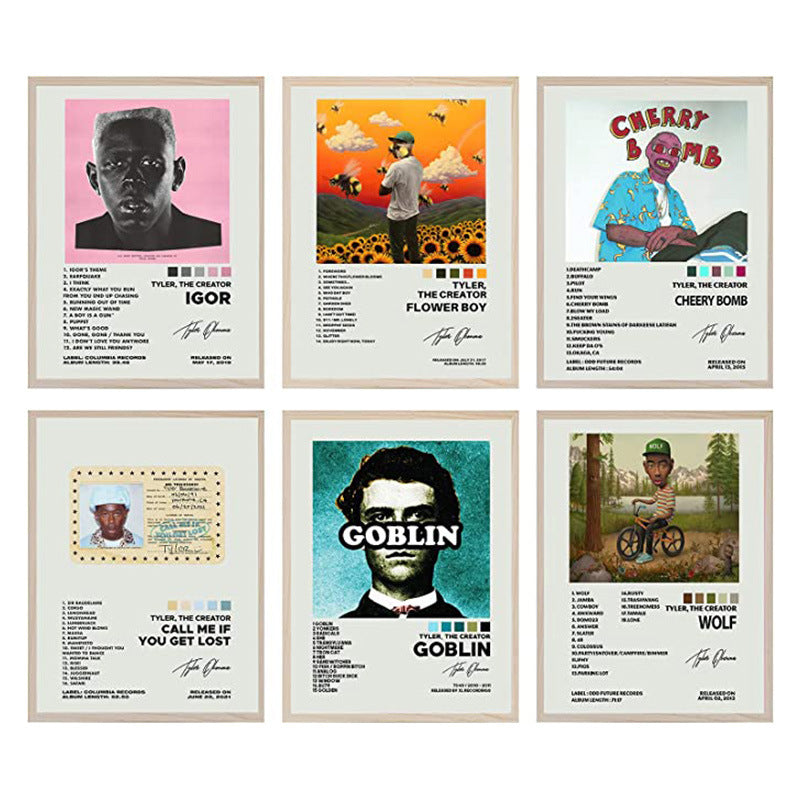 Set of 6 Tyler the Creator Album Covers Canvas Posters