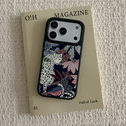 Leopard Flowers iPhone Case