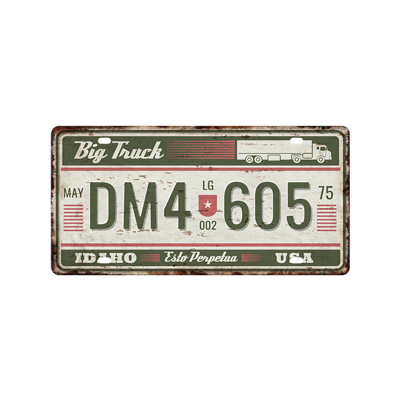 New 1530 license plate license plate retro tin painting American background wall frameless decorative hanging painting