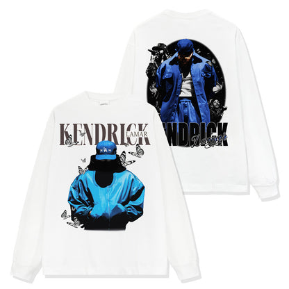 Kendrick Lamar Blue-themed Print Sweatshirt