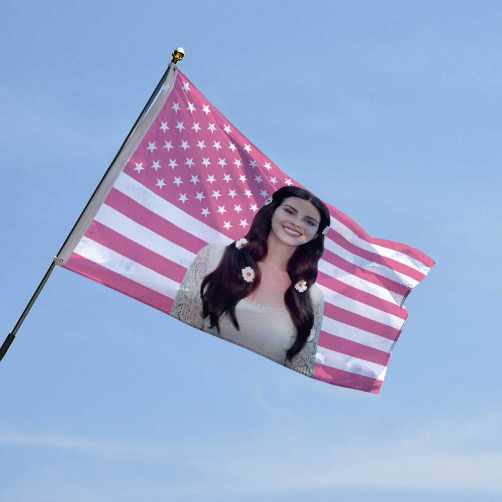 Lana Del Rey Tapestry Pink USA Flag