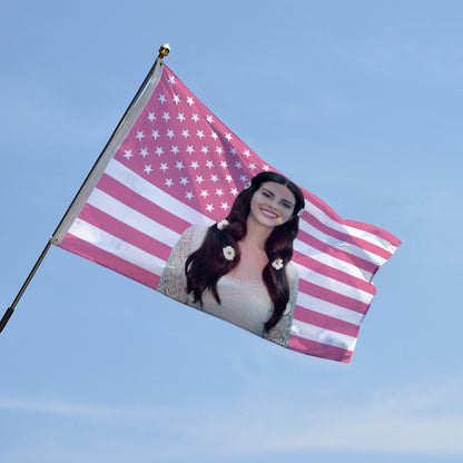Lana Del Rey Tapestry Pink USA Flag