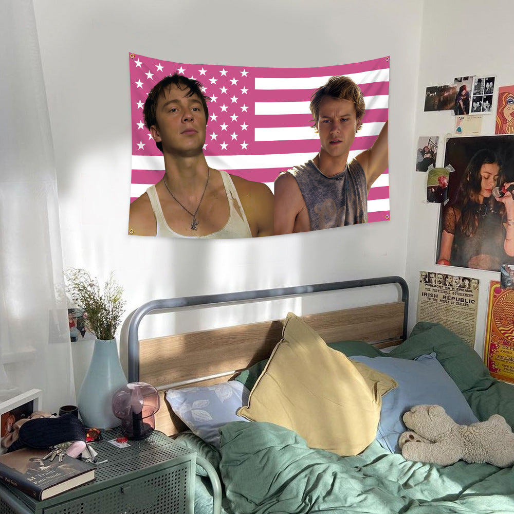 Drew Starkey and Rudy Pankow Tapestry Pink USA Flag