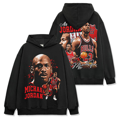 Michael Jordan Bulls 23 Red Montage Hoodie