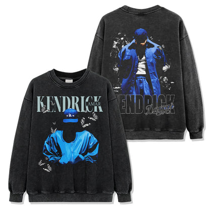 Kendrick Lamar Blue-themed Print Sweatshirt