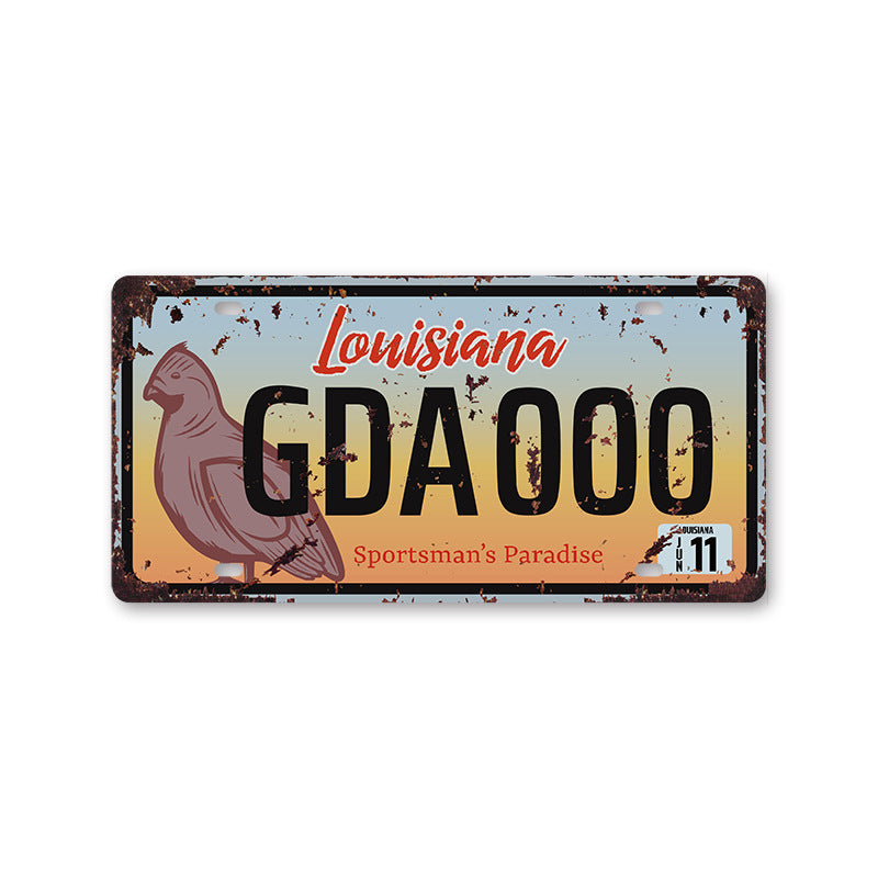 New 1530 license plate license plate retro tin painting American background wall frameless decorative hanging painting