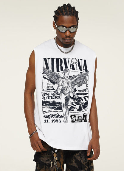 NIRVANA In Utero Angel Retro Graphic Design Tank Top