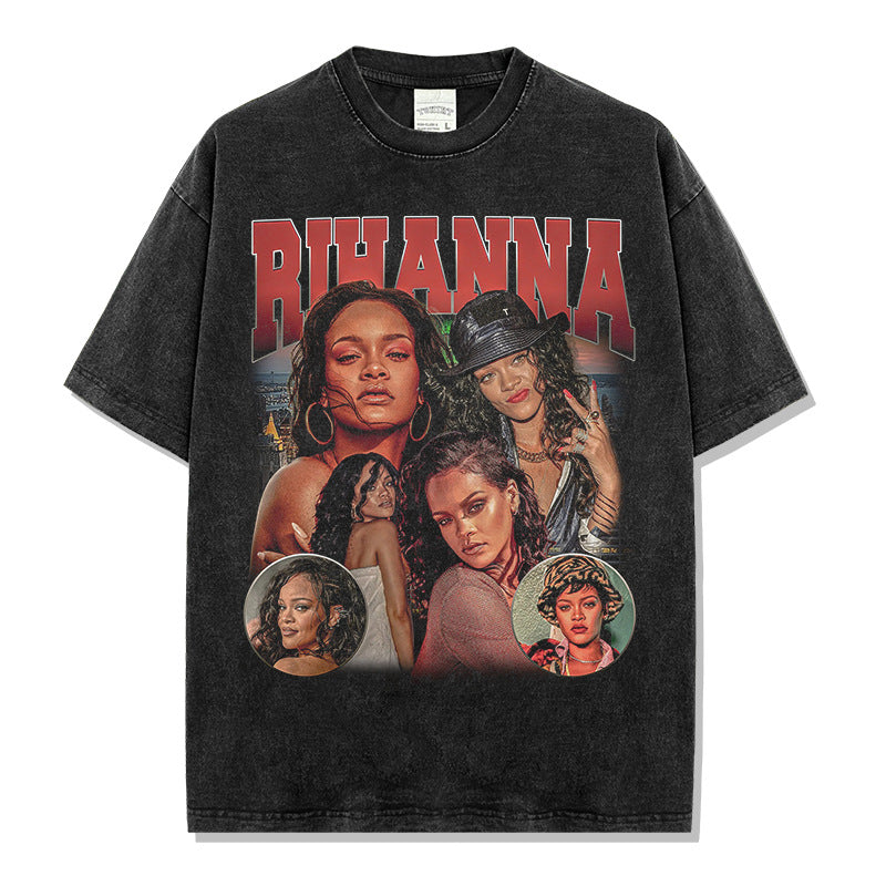 Rihanna Montage Print T-shirt