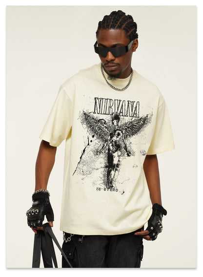 Nirvana In Utro Angel Grainy Design T-Shirt