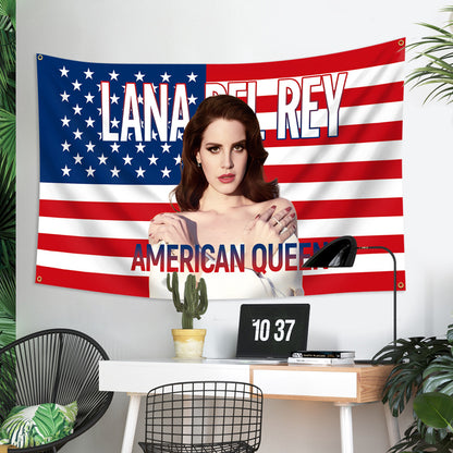 Lana Del Rey American Queen USA Flag Tapestry