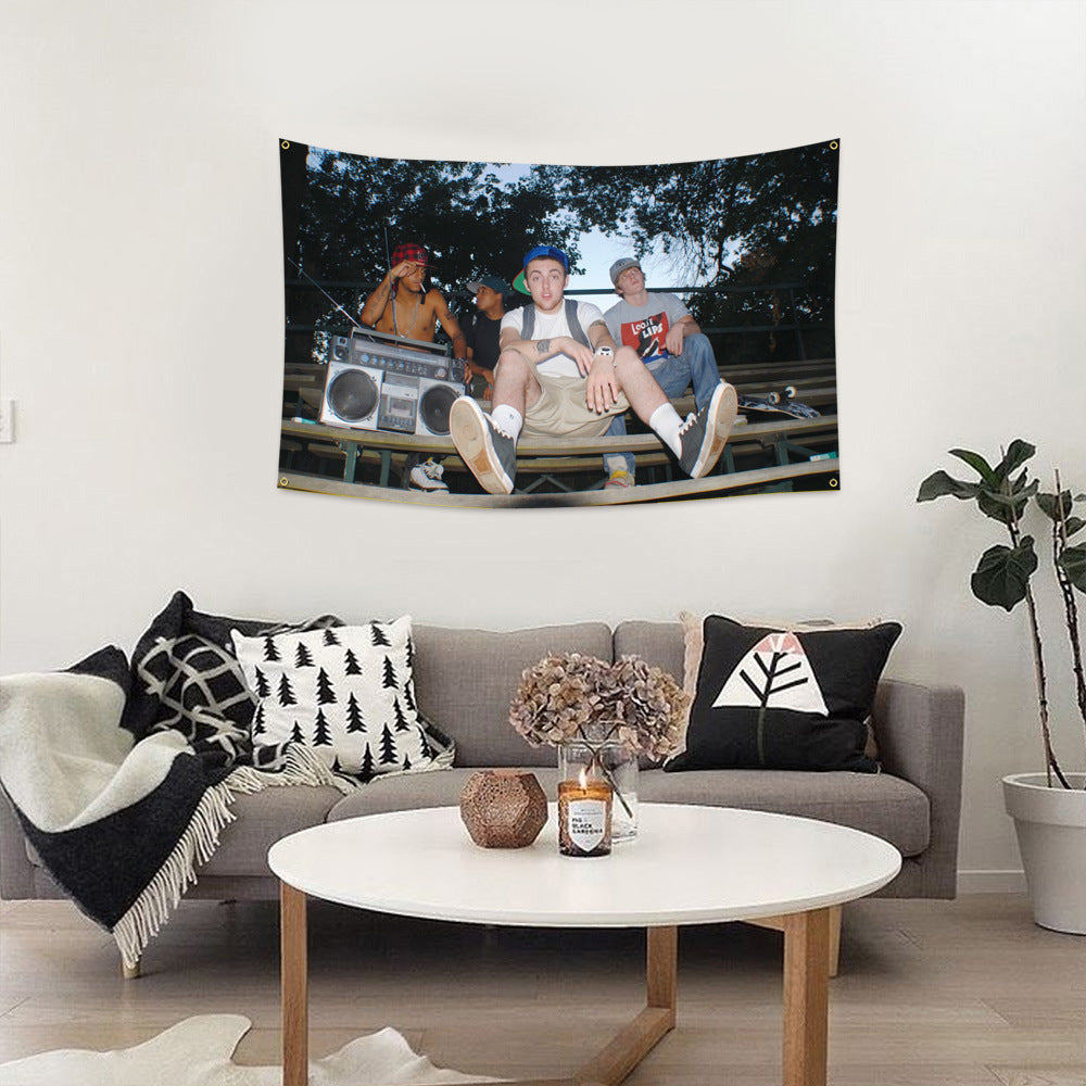 Cross-border Temu Amazon Mac Miller (K.I.D.S.) flag hanging cloth tapestry 90*150cm