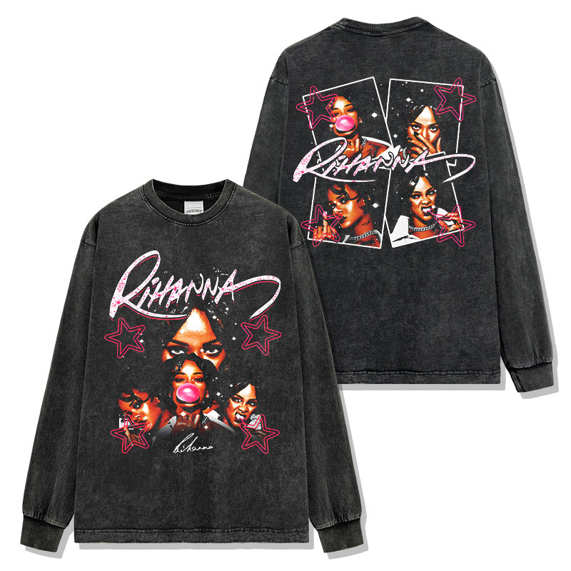 Rihanna Signature Pink Star Sweatshirt