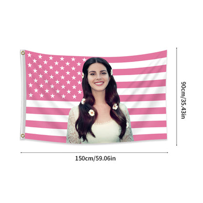 Lana Del Rey Tapestry Pink USA Flag