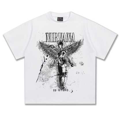 Nirvana In Utro Angel Grainy Design T-Shirt