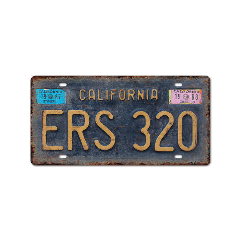 New 1530 license plate license plate retro tin painting American background wall frameless decorative hanging painting