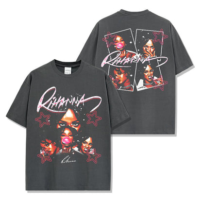 Rihanna Signature Pink Star T-Shirt