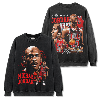 Michael Jordan Bulls 23 Red Montage Sweatshirt