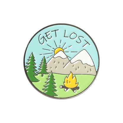 Creative Mountains Landscape Metal Pin Badge Ornaments