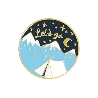 Creative Mountains Landscape Metal Pin Badge Ornaments