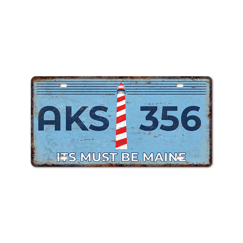 New 1530 license plate license plate retro tin painting American background wall frameless decorative hanging painting