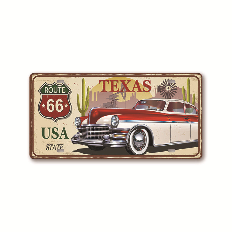 New 1530 license plate license plate retro tin painting American background wall frameless decorative hanging painting